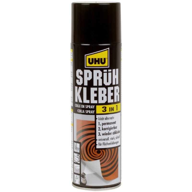 UHU colle pulvérisée 3-en-1, repositionnable, 200 ml
