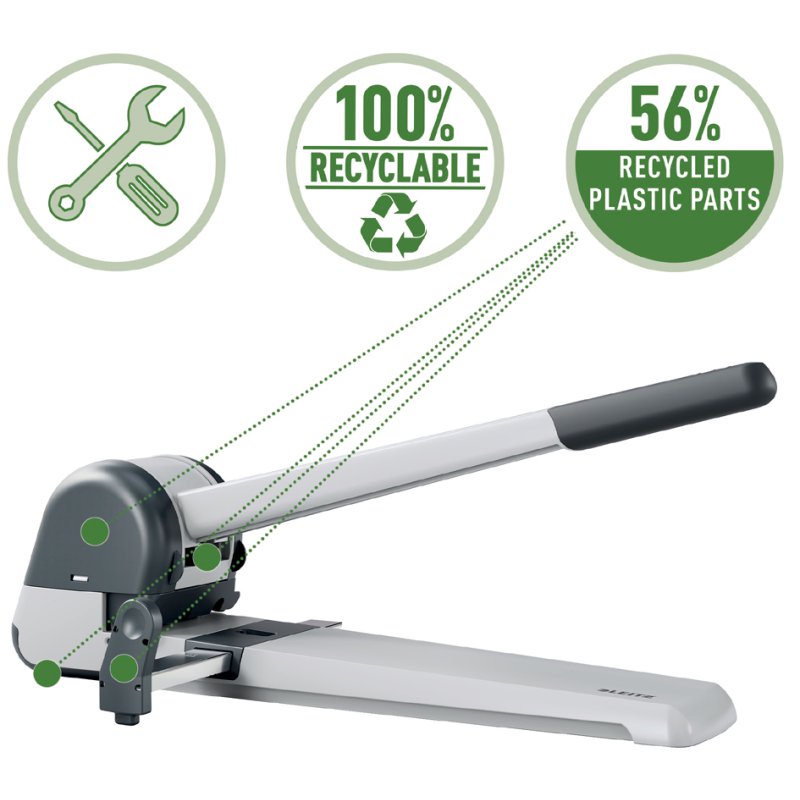 LEITZ registratorperforator 250 vel, zilver, A3 formaat
