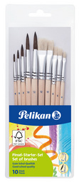 Pelikan kwastset voor beginners, haarkwasten en borstenkwasten, 5 stuks