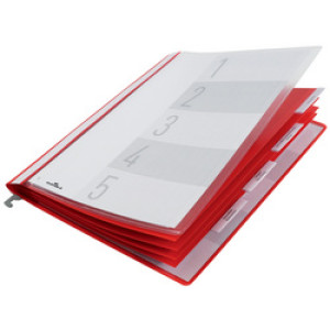 DURABLE personeelsmappen A4, blauw, PP met hangrail, 5 stuks