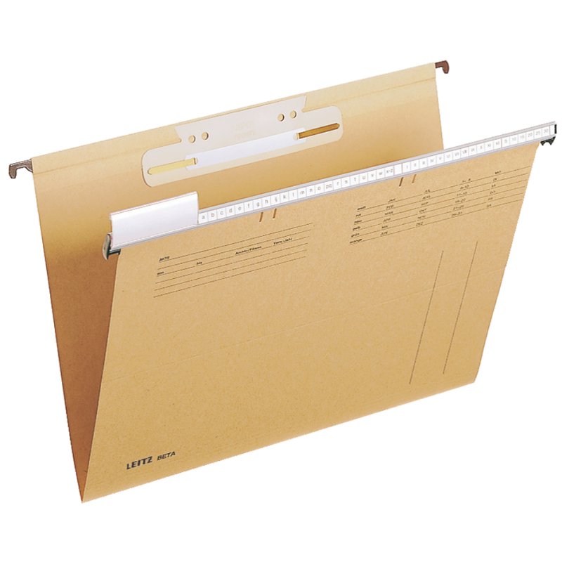 Leitz insteekplanken-hefstroken, 38 × 158 mm, transparant zandkleurig, 25 stuks