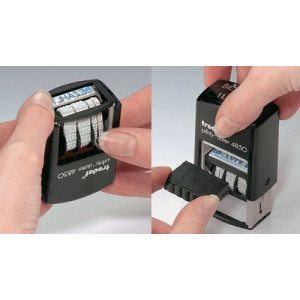 trodat datumstempel Printy Dater 4850L BETAALD, zelfinkleurend, blauw/rood, 23×12 mm