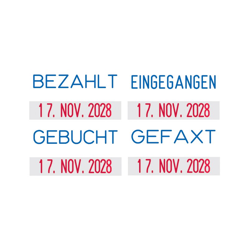 trodat datumstempel Printy Dater 4850L BETAALD, zelfinkleurend, blauw/rood, 23×12 mm