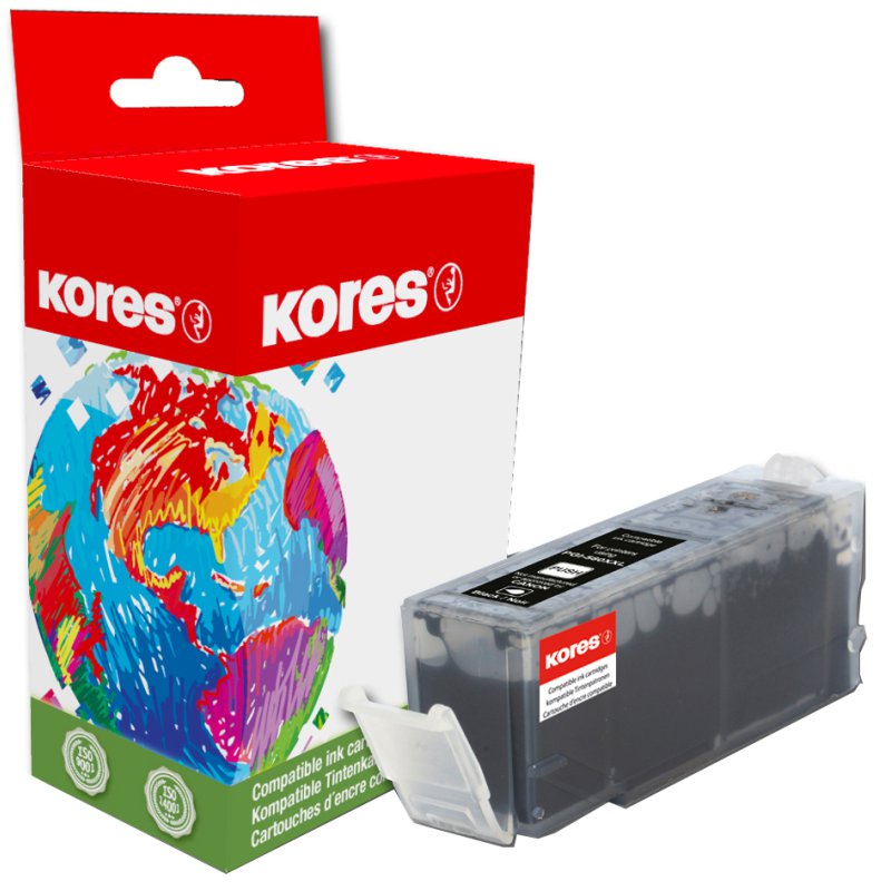 Cartouche d'encre Kores G1576BK remplace Canon PGI-580XL, noir, 25 ml