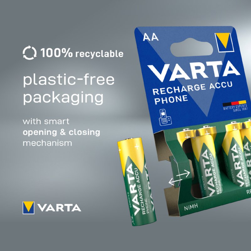 VARTA oplaadbare batterijen AA telefoon, 1,2 volt, 2 stuks
