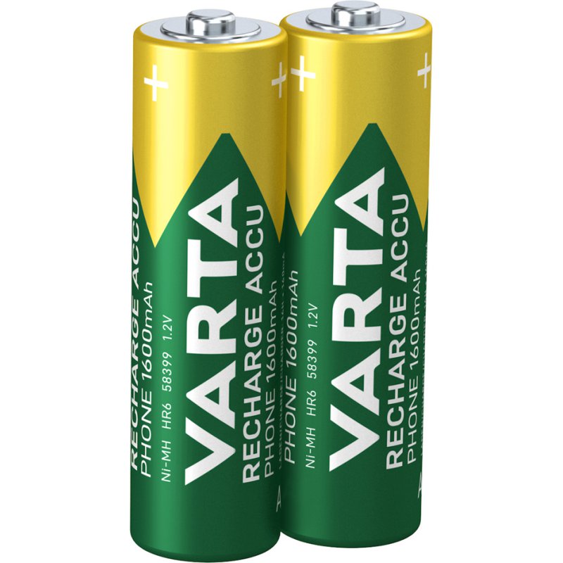 VARTA oplaadbare batterijen AA telefoon, 1,2 volt, 2 stuks