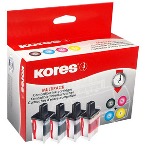 Kores Multi-Pack inktcartridges, vervangt Brother LC-123, 4 kleuren