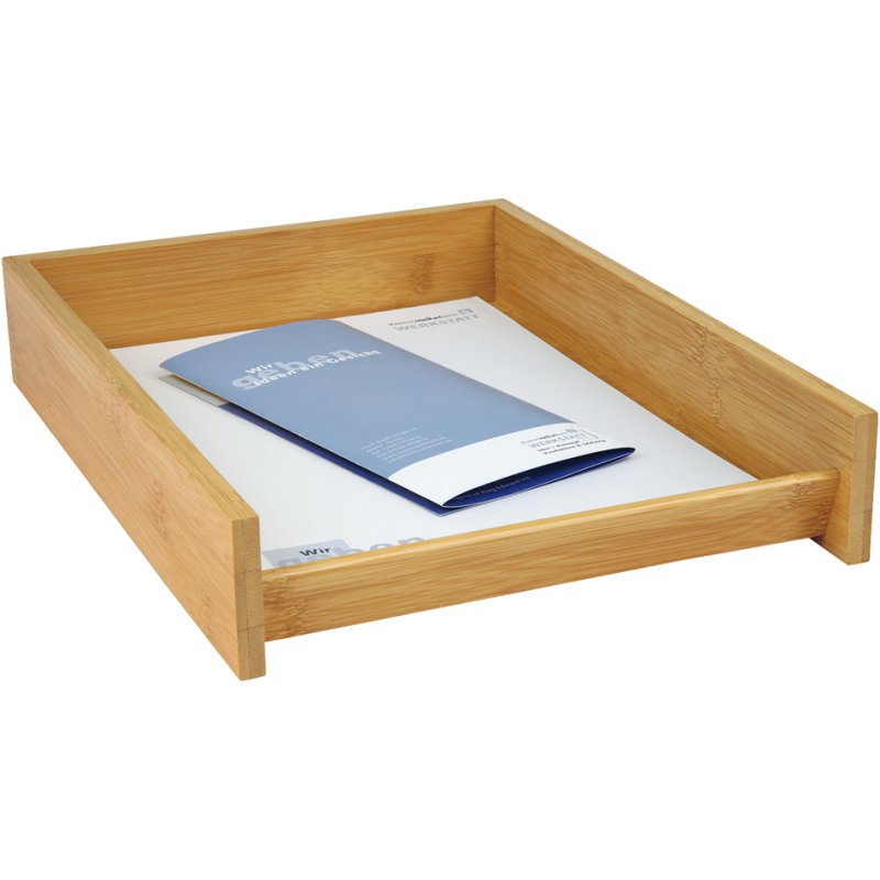 WEDO bamboo letter tray, natural, stackable, A4, 250×340×62 mm