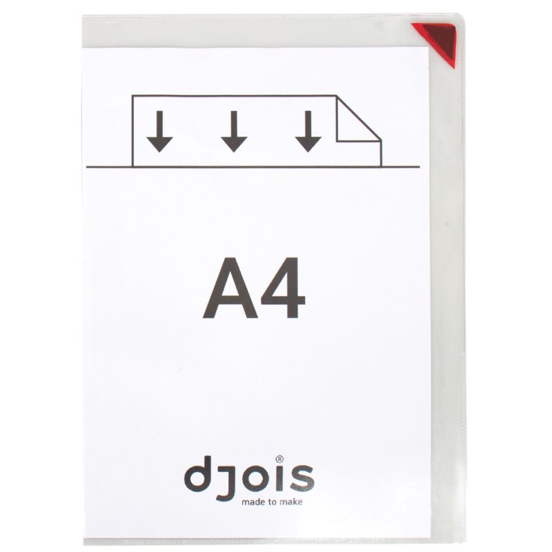 djois magnetische documenthoezen A4, transparant, gekleurde sluiting, 5 stuks