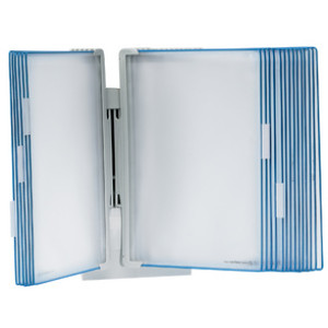 djois by Tarifold wandpresentatiesysteem Design, A4, lichtgrijs, 10 blauwe draaitafels