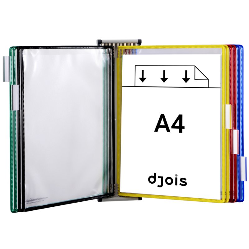 djois wandsichttafelsysteem metaal A4, lichtgrijs gelakt, 5 draaitafels