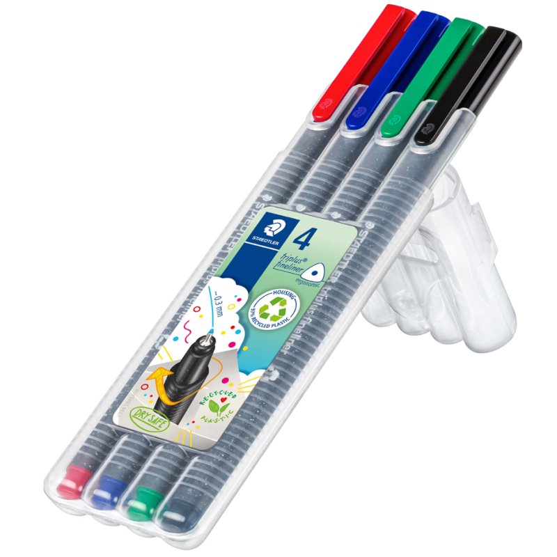 STAEDTLER feutre fin triplus, triangulaire, 0,3 mm, 10 pièces