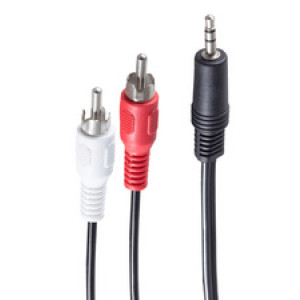 shiverpeaks audiokabel 3,5 mm jack naar 2x tulp, stereo, zwart, 2,5 m