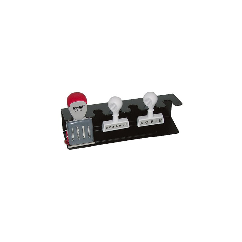 WEDO stempelhouder 4-voudig, recht, zwart