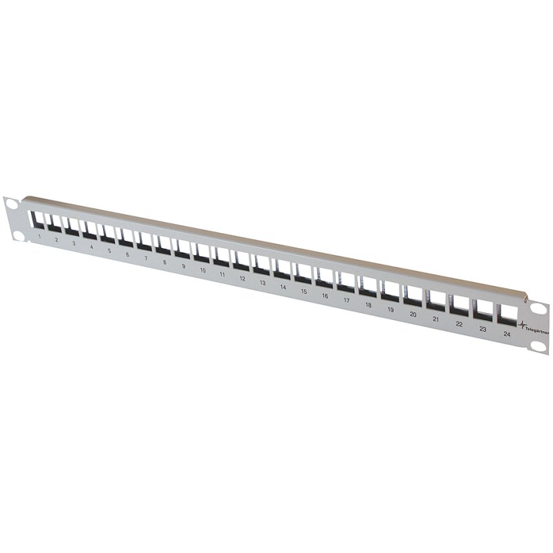TELEGÄRTNER 19 inch moduledrager 1HE, lichtgrijs, ongemonteerd, 24 AMJ-modules
