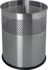 helit roestvrijstalen prullenbak 'the dot', 15 liter, zilver