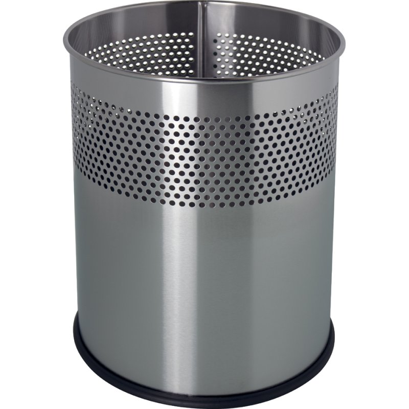helit poubelle the dot, acier, noir, 15 litres