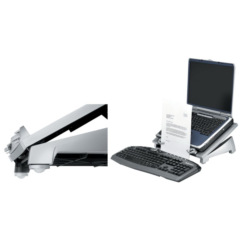 Fellowes laptopstandaard Plus Office Suites, zilver, hoogte verstelbaar, 5 kg draagkracht