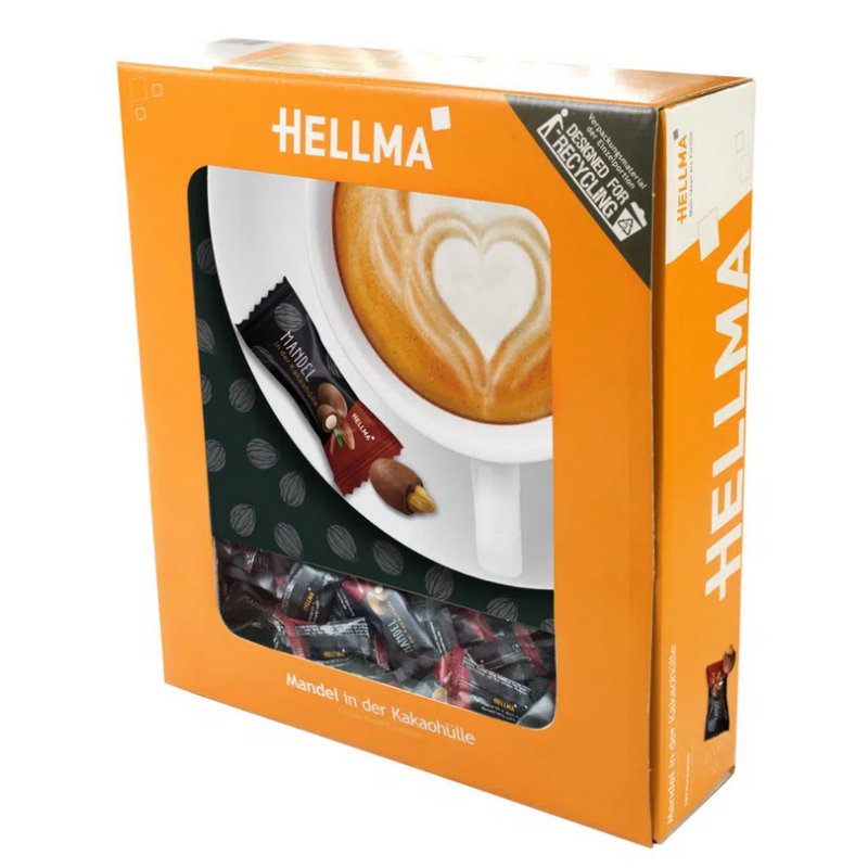 HELLMA amandes au chocolat noir, emballage individuel, 380 pièces