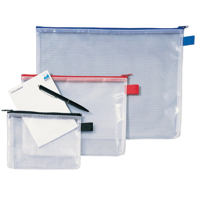 Rexel Pochette à fermeture éclair mesh A5, noir, PVC transparent
