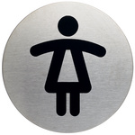 DURABLE pictogram toilet dames, diameter 83 mm, zilver