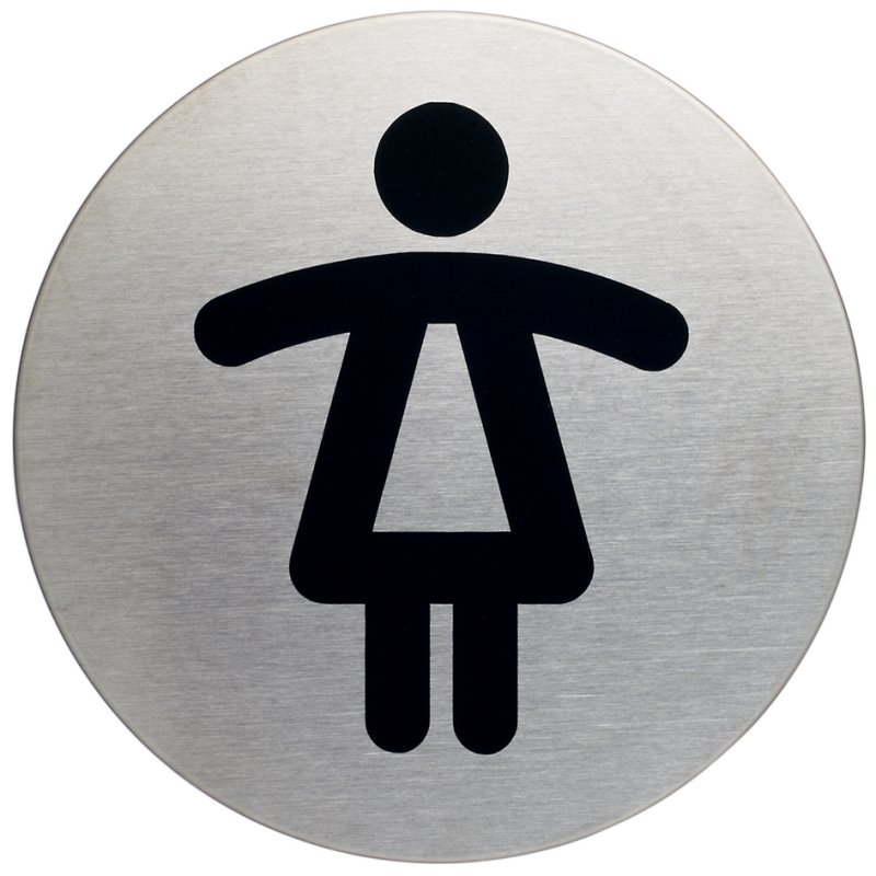 DURABLE pictogramme toilettes hommes, diamètre 83 mm, argent