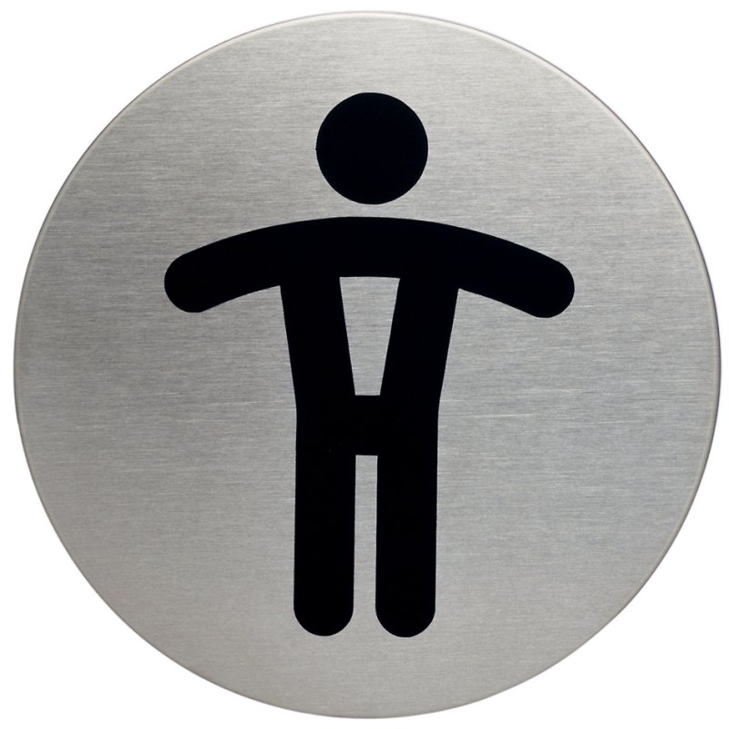 DURABLE pictogramme toilettes hommes, diamètre 83 mm, argent