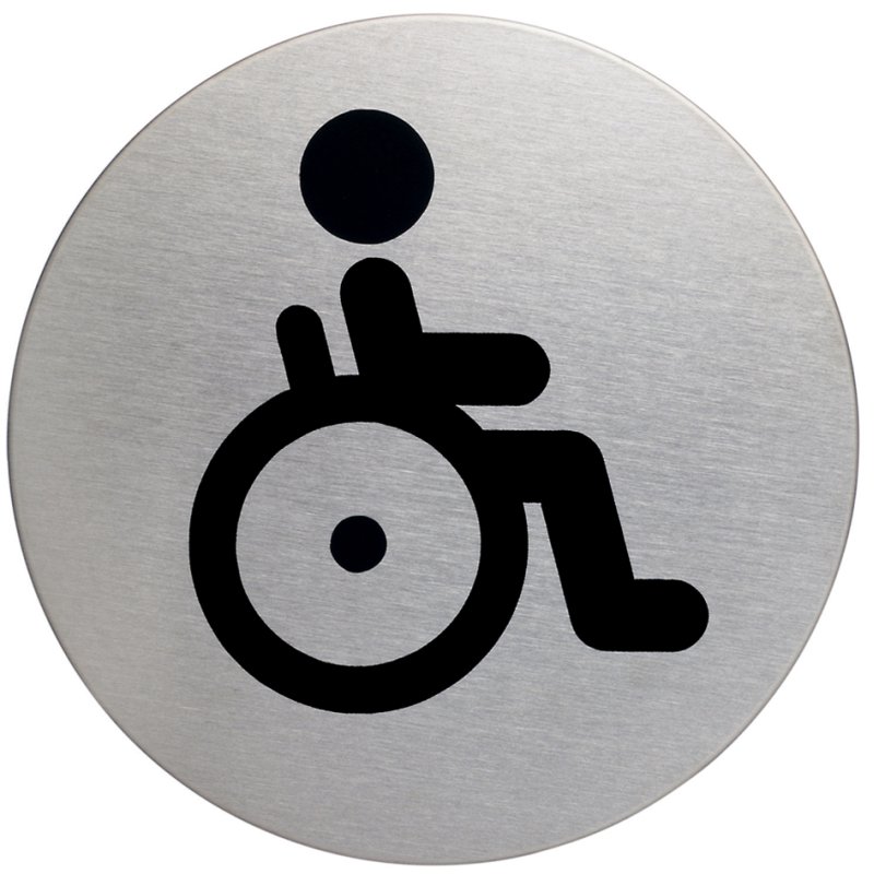 DURABLE pictogramme toilettes hommes, diamètre 83 mm, argent