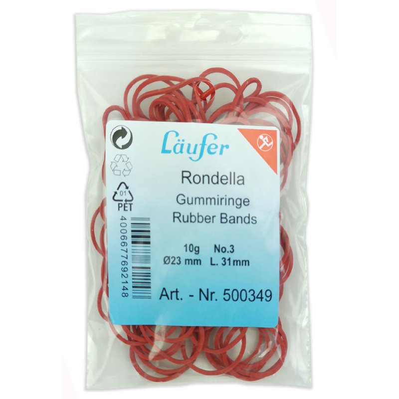 Läufer RONDELLA rubber bands, red, 20 mm, 10 g