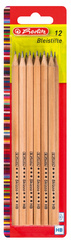 herlitz zeshoekige potloden, natuurlijk hout, HB hardheid, 4 stuks