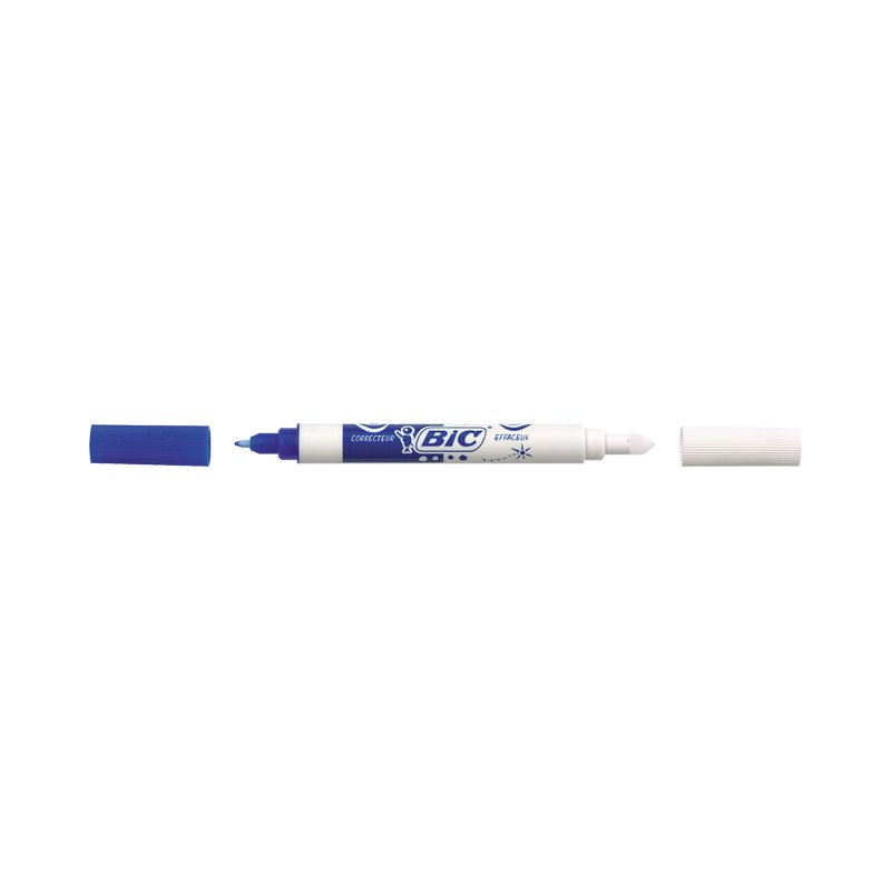 Bic inktgom, wist koningsblauw, correctiepunt voor overschrijven