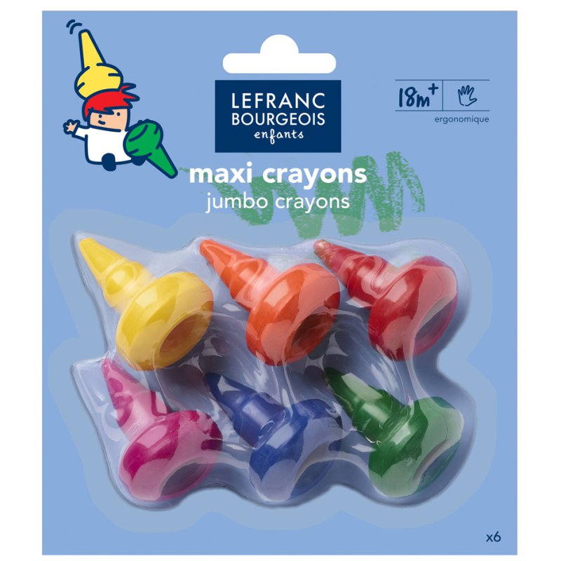 Lefranc Bourgeois craie lavable ergonomique, 6 pièces, dès 3 ans