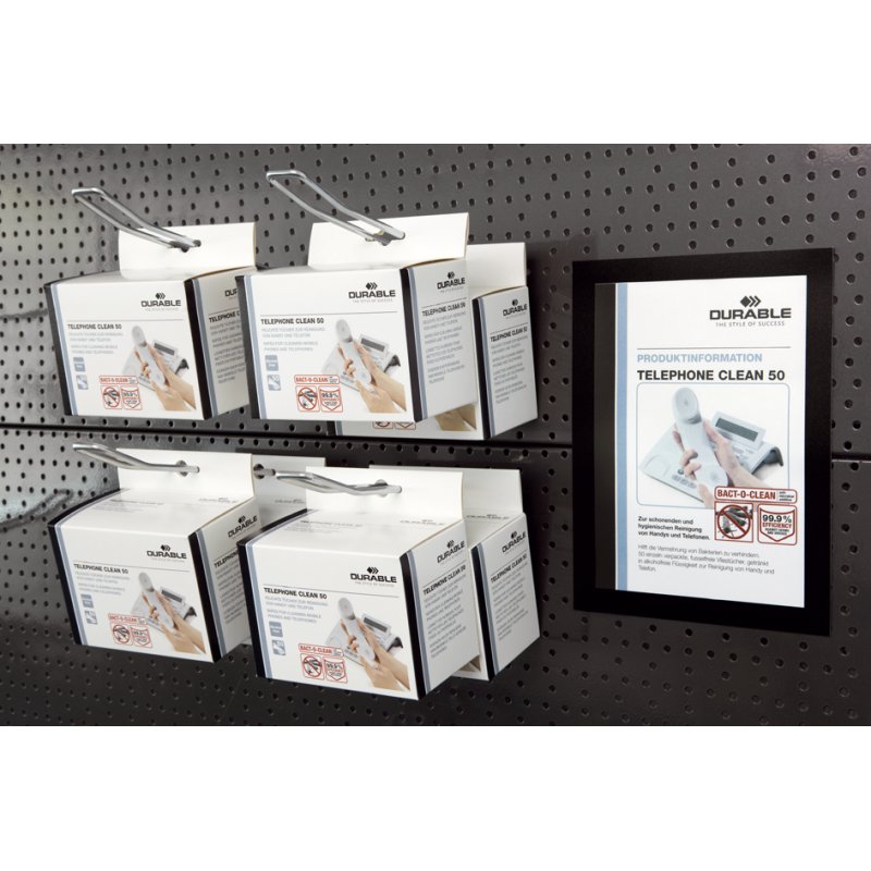DURABLE cadre de présentation magnétique A5, argent, 10 pièces