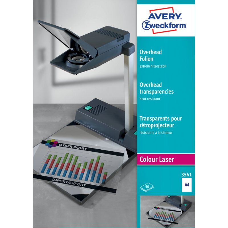 AVERY Zweckform OHP-folies A4, transparant, hittestabiel, 50 stuks