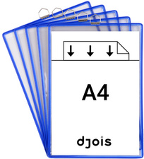 djois ophangsysteem presentatiemateriaal A4, staand, blauw, 5 stuks