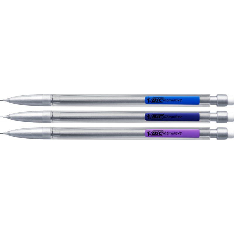 BIC vulpotlood Matic, 0,5 mm, met gum, grijs