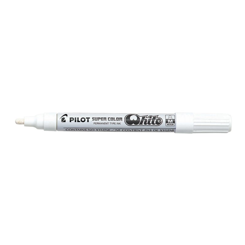 PILOT marqueur permanent, pointe fine, blanc, 1,0 mm