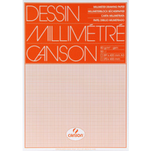 CANSON millimeterpapier, 650×500 mm, donkerbruin, 50 vel