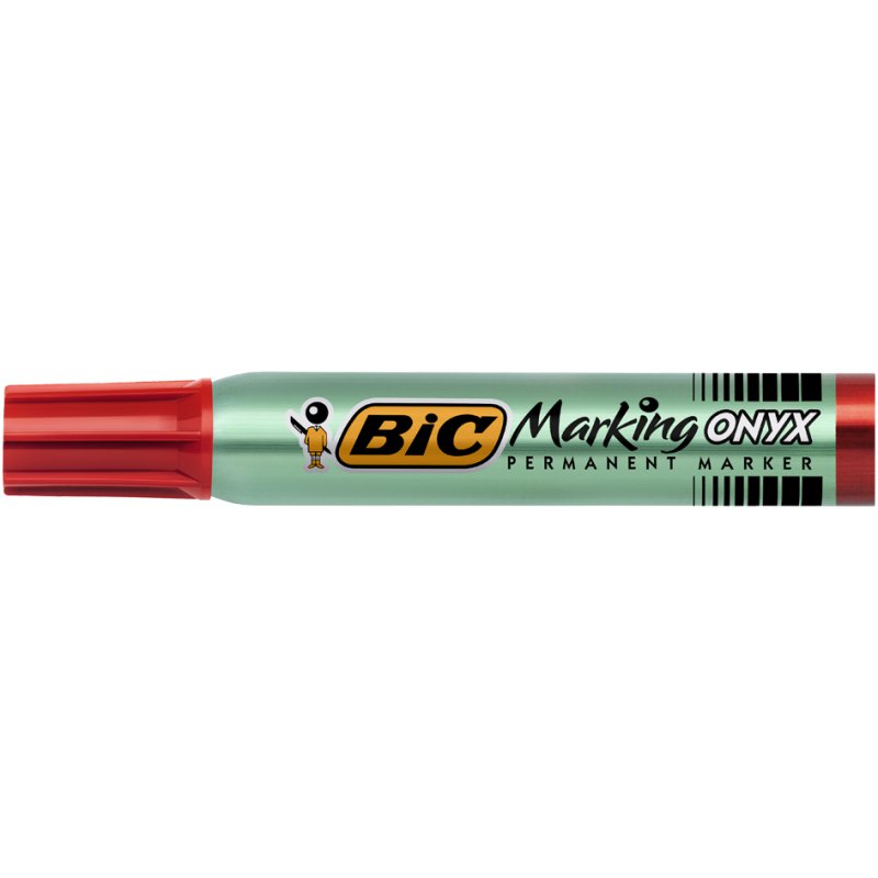 Bic permanent marker Onyx, cone-shaped tip, red