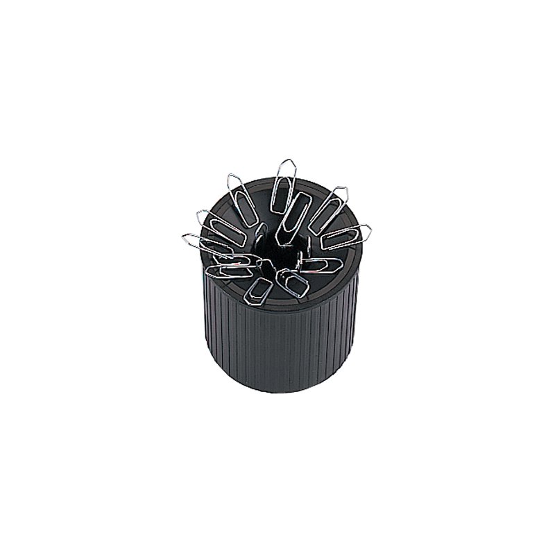 helit paperclip dispenser the clip line, round, black, with magnet
