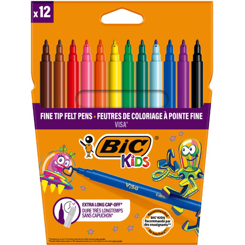 BIC Kids feutres Visa, encre lavable, 18 pièces