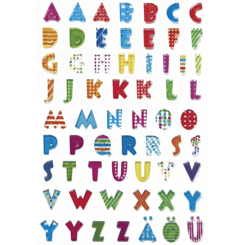 HERMA autocollants alphabet paillettés, A-Z majuscules 20 mm, 40 pièces