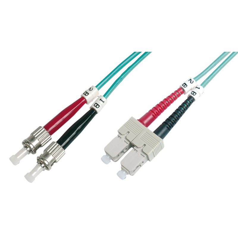 DIGITUS câble de raccordement en fibre optique ST-SC duplex, OM3 multimode, 2 m