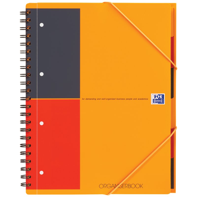 Oxford International cahier Organiserbook, A4+, quadrillé, 80 feuilles