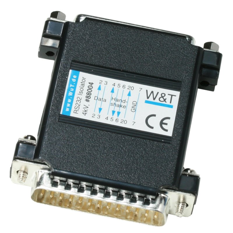 W&T optical isolator RS232, black, 4 kV, 0-115,200 baud