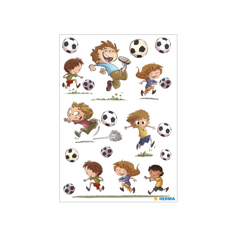 HERMA stickers ballons de foot, autocollants, 3 feuilles de 18 pièces