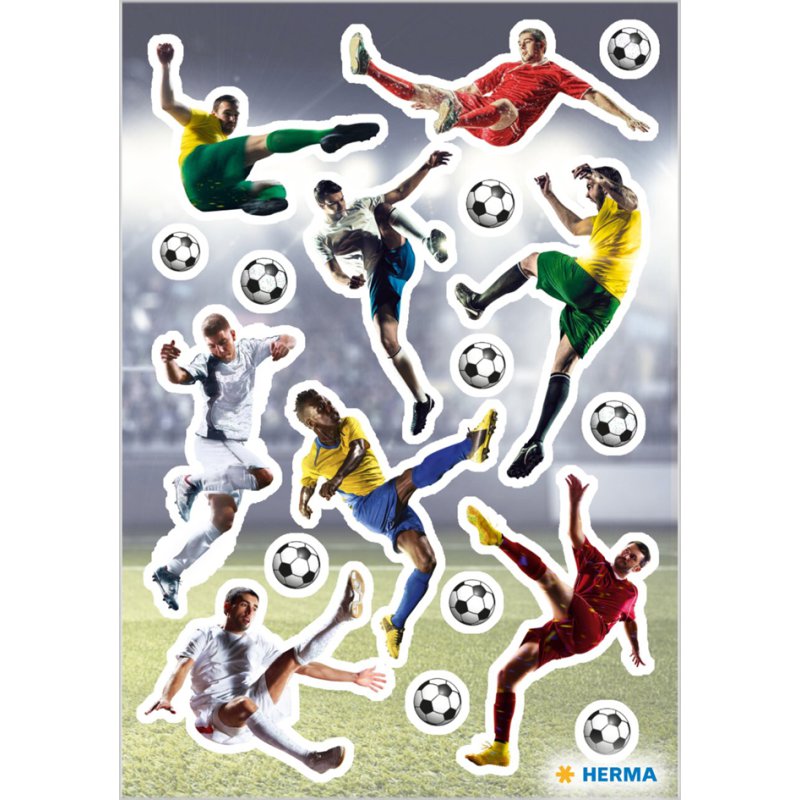 HERMA stickers ballons de foot, autocollants, 3 feuilles de 18 pièces