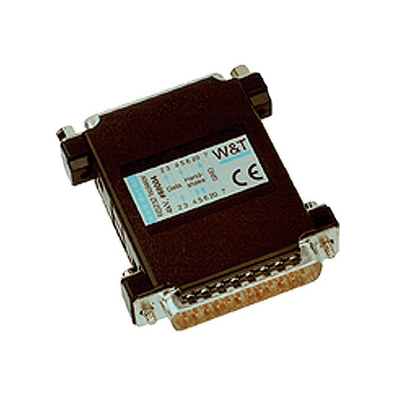 W&T interface converter RS232-RS422/RS485, black, compact design, 25-pin Sub-D