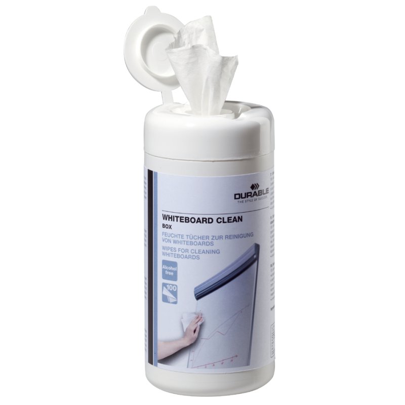 DURABLE lingettes pour tableau blanc, humides, sans peluches, 100 pièces
