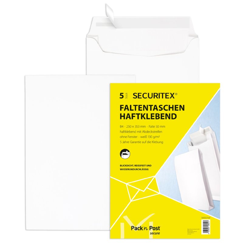 SECURITEX veiligheidsverzendmap C4, ongevenesterd, wit, 100 stuks